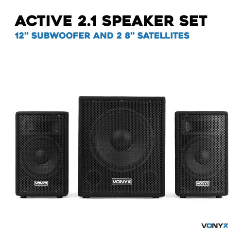 Vonyx 170.112 VX0812BT 2.1 Active Speaker Set 12" 1