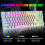 Wireless Gaming Keyboard & Mouse Rainbow Backlit Rechargeable White For PC Phone 7