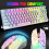 Wireless Gaming Keyboard & Mouse Rainbow Backlit Rechargeable White For PC Phone 9