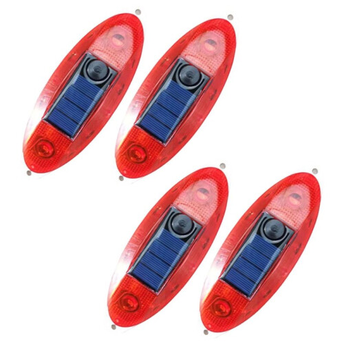 Solar Strobe Warning Light Sensitive LED Warning Lamp Super Bright IP68 Waterproof Light Control Flashing Beacon