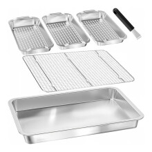 Ensemble de 6 Paniers à Griller pour Barbecue en Extérieur - Accessoires de Barbecue en Acier Inoxydable