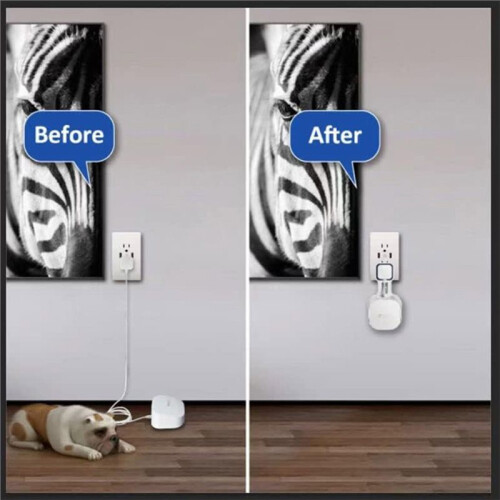 2PCS Wall Mount Bracket for Eero 6+ Dual-Band Mesh Wi-Fi 6+ Router Sturdy Socket Bracket Space Saving Wire Management 1