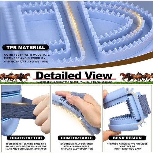 Pente Flexível e Dobrável para Escovação de Cavalos e Cães com Design Ergonômico 2