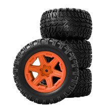 RED SPIDER 1/10 RC Truck Tires & Wheels 2.8 Inch 12mm Hex, 103.5mm RC Truck Tyres Rim Set for Rustler Orange