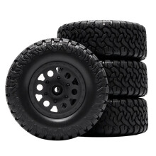 RED SPIDER Conjunto de Pneus e Rodas 1/10 RC Short Course Truck, Pneus RC de 113 mm, Peças de Reposição para Carros RC Slash, Baja, Losi, Pretos