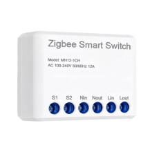 Interruttore Intelligente Zigbee3.0, Interruttore con Controllo Remoto Tuya, 12A, Controllo Tramite App/Voce/Programmazione, Controllo Remoto