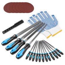 25 Pcs Metal File Set, Professional Files Tool Kit with T12 Drop Alloy Steel, Flat/Triangle/Half-Round/Round Large File
