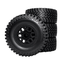 RED SPIDER 1/10 RC Tires Wheels Set, 113.7mm RC Short Course Truck Tyres RC Car Replacement Wheels for Losi, Slash, Arrma Black