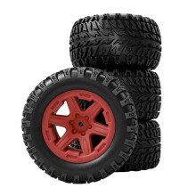 RED SPIDER 1/10 RC Truck Tires & Wheels 2.8 Inch 12mm Hex, 103.5mm RC Truck Tyres Rim Set for Rustler Red