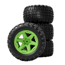 RED SPIDER 1/10 RC Truck Tires & Wheels 2.8 Inch 12mm Hex, 103.5mm RC Truck Tyres Rim Set for Rustler Green