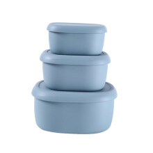 Silicone Food Storage Containers Bento Lunch Box Set of 3 Microwave Oven Safe Space Saving Nesting Bowls