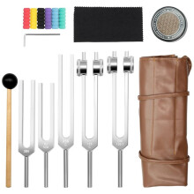 Conjunto de Diapasões para Cura, 128Hz, 136,1Hz, 256Hz, 384Hz, 528Hz, Diapasões Ponderados e Não Ponderados para Cura Dos Chakras
