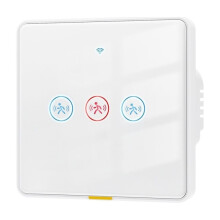 Interruttore Touch A Parete Tuya WiFi con Sensore , Pulsante di Illuminazione Controllabile A Distanza, Pannello Interruttori 10G A 3 Vie, EU B