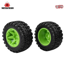 RED SPIDER 1/10 RC Truck Tires & Wheels 2.8 Inch 12mm Hex, 103.5mm RC Truck Tyres Rim Set for Rustler White