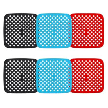 6 Pack Square Silicone Air Fryer Liners - 8.5 Inch / 21.6 cm Reusable Nonstick Mats