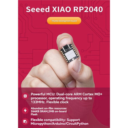 Seeed XIAO RP2040 Development Board Onboard for Raspberry Pi RP2040 Dual-Core ARM Cortex-M0+ 2MB Flash 1