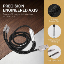 Magnetic Control Lighting Supports 8k Dual 1 in 2 Type-C Magnetic Pivot Keyboard Cable Mechanical Keyboard Cable