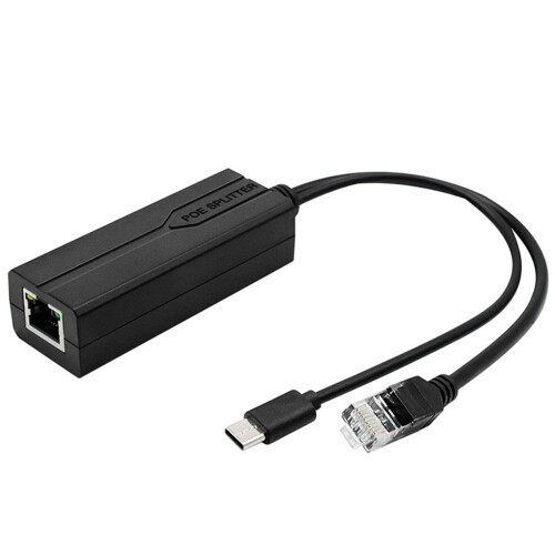 Gigabit 5V 2.4A/3.5A PoE Splitter - 48V to 5V USB Power Module for Network Devices, Type-C Output