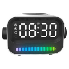 Snel Opladend -Audiosysteem, Telefoonoplader, Digitale Wekker met Pick-Uplampje, Groot Digitaal Led-Display