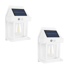 2 Pezzi Lampada Solare da Parete per Esterni Impermeabile A LED per Casa, Giardino, Recinzione, Decorazione con Sensore, Lanterna Solare da Parete B