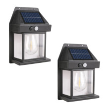2PCS Solar Wall Light Outdoor Waterproof LED Lamp House Garden Fence Decoration Light Sensor Solar Wall Lantern A