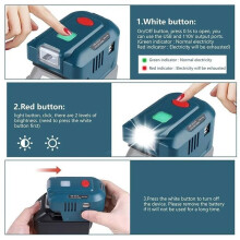 220V Inverter LED Working Light USB Power Bank Charger for 18V Lithium Battery BAT609 BAT618