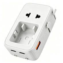 25W Universal Travel Adapter, International Power Plug Converter with Dual AC Outlets USB Type-C