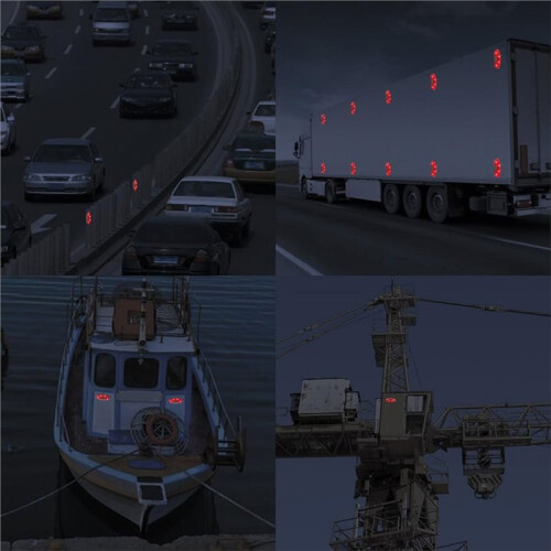 Solar Strobe Warning Light Sensitive LED Warning Lamp Super Bright IP68 Waterproof Light Control Flashing Beacon 2
