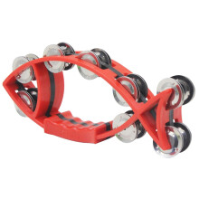 Handheld Tambourine Drum - Double Row Jingles for Rhythmic Fun, Party Music, Educational & Percussion Practice