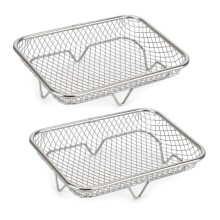 2-Pack 304 Stainless Steel Rack for   DualZone Glass Air Fryer Raised Mesh Crisper Racks