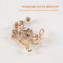 Neue Ankunfts Brosche der Musik elegante Art mit Rhinestones Violinschluessel Pin Broschen fuer Damen
