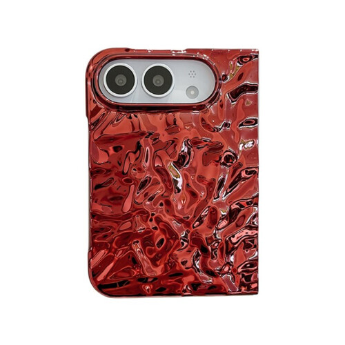 Electroplated Water Ripple Case for  Duo Fold Central Axis, All-Inclusive Shockproof Hard, Anti-Scratch Red
