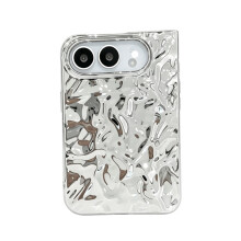 Electroplated Water Ripple Case for Duo Fold Central Axis, All-Inclusive Shockproof Hard, Anti-Scratch Silver