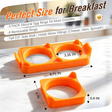 Silicone Egg Rings for Griddle, Leakproof Food Grade Egg Rings with Heatproof Handle, NonStick Grilling Accessories