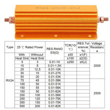 Résistance Haute Puissance 200 W 2 Ohms 2R en Aluminium avec Trou, pour Circuit Imprimé Industriel (Alimentation, Ascenseur, Scène, Audio)