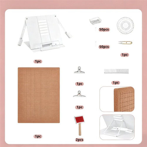 108Pcs Macrame Kit,Macrame Board and Pins Double Sided Grids Handmade Braiding Making Board Metal Adjustable Holder 1