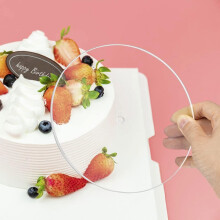 Acrylic Cake Disc, Clear Cake Decorating Supplies with 8 Round Acrylic Discs,2 Icing Scraper and 4 Center Dowel