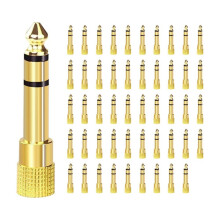 50 Pezzi Adattatore Audio Stereo per Suono Musicale da 6,35 mm (1/4 di Pollice) Maschio A 3,5 mm (1/8 di Pollice) Femmina per Cuffie