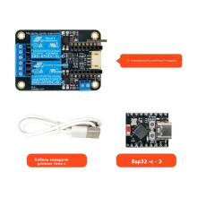 Placa de Desenvolvimento ESP32-C3 + Módulo de Relé de 2 Canais, Acionamento Ativo Baixo 3-5V, Placa de Expansão de Relé Opto-Isolado B