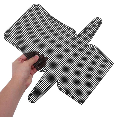 7pcs Plastic Grid Embroidery Canvas Net for Preformed Bags, Black Plastic Canvas Mesh for DIY Storage Baskets 1