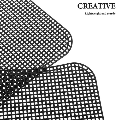 7pcs Plastic Grid Embroidery Canvas Net for Preformed Bags, Black Plastic Canvas Mesh for DIY Storage Baskets 2