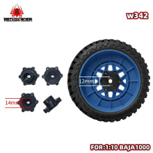 RED SPIDER 1/10 RC Tires Wheels Set, 113.7mm RC Short Course Truck Tyres RC Car Replacement Wheels for Losi, Slash, Arrma White