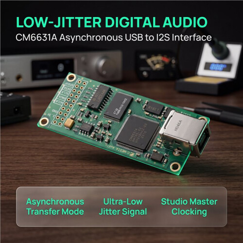 Placa de Som Assíncrona com Interface Digital USB para I2S CM6631A para DAC Amanero XMOS Italiano 1