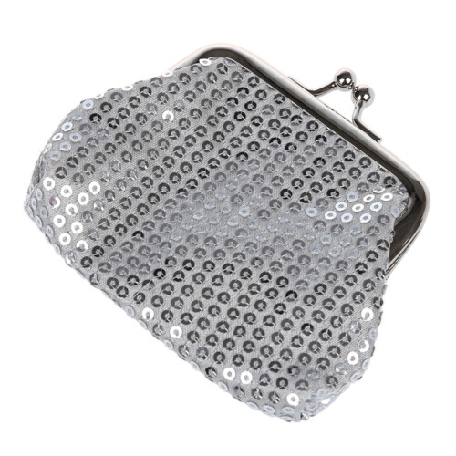 Women's Sequins Coin Purse Buckle  Wallet(silver) 1