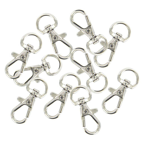 120Pcs Swivel Carabiners Keychain Silver Color 1