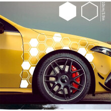 (White 20pcs(10 Solid and 10 Hollow)) Car Hollow & Solid Hexagon Honeycomb Stickers Decals Racing Camper Truck NEW