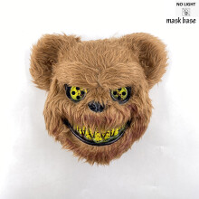 (Bear No Light 2) Novelty LED Bloody Furry Bunny Rabbit Bear Mask Realistic Scary Horror Killer Adult Masquerade Cosplay Costume Accessory