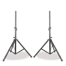 Vonyx Black Adjustable Speaker Stands - Robust PA Monitor Pole Mounts
