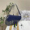 (Blue) Retro stitched saddle bag with box 1