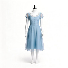 (26gz021301 alice skirt, L) Alice in Wonderland Costume for Women Blue White Dress Cosplay Halloween Party Outfit